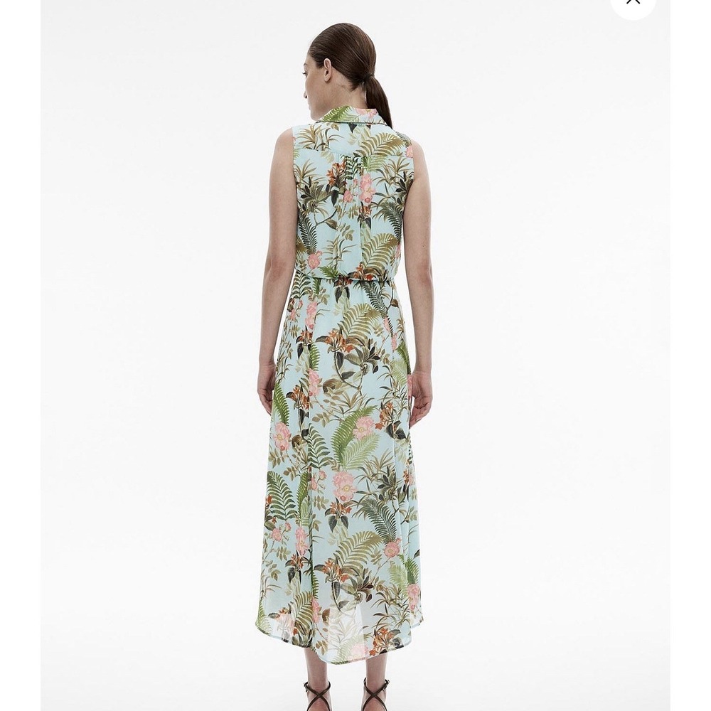 WITCHERY Jungle Canopy Sz 10 Tropical Floral Sleeveless Maxi Dress Flowy Wedding - Picture 2 of 8